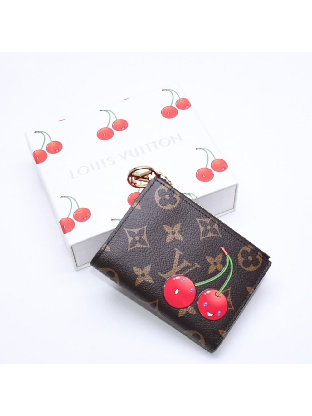 Louis Vuitton LV TM Portefeuille Lisa Bifold Wallet Compact Monogram Cherry